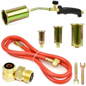   Bruciatore a gas per abbronzatura, 3 ugelli in feltro + RIDUZIONE IN OTTONE PER CILINDRO GZ21,8MM, GW3/8"