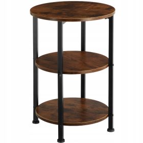    Tavolo TecTake Colchester, rotondo, 40 x 40 x 61 cm, sfumature di marrone