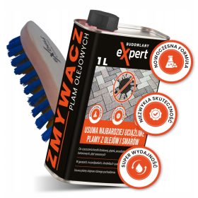   Smacchiatore per oli pesanti BUILDING EXPERT 1L BRICK + Spazzola manuale per pavimenti, strofinare, tappezzeria Budowlany Expert