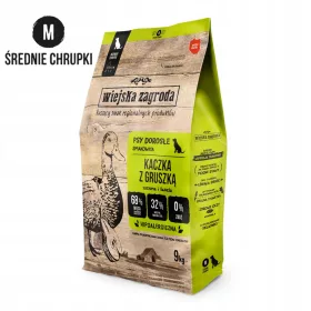    Wiejska Zagroda Cibo secco per cani ANATRA con PERA Razze medie M 9kg