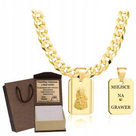    CATENA DI ARMATURA DA UOMO COMPLETA IN ORO CON MEDAGLIA PR. 925 585 INCISIONE GRATUITA