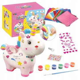    UNICORNO Salvadanaio per PITTURA adesivi pennello DIAMANTI REGALO