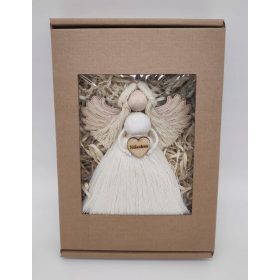    Angelo macramè come regalo in confezione regalo, compleanno, battesimo