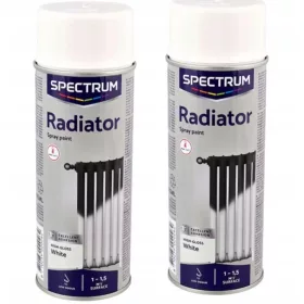   VERNICE SPRAY 2x400ml PER RADIATORI, BIANCO Resistente al Calore Termosifone Inodore