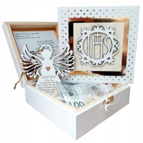    SCATOLA SOUVENIR BIANCA in occasione della comunione ROSARIO DELL'ANGELO