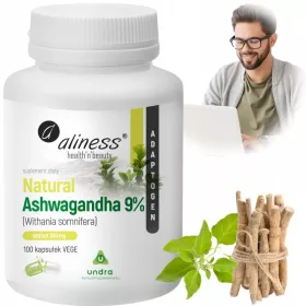   Integratore di Ashwagandha Aliness 9% – 100 Capsule Vegane - Proprietà Adattogene