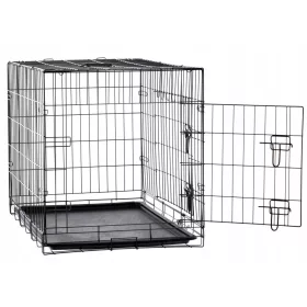    Gabbia per canile, box, trasportino per cani e gatti, 107x69x75,5 cm, metallo, L