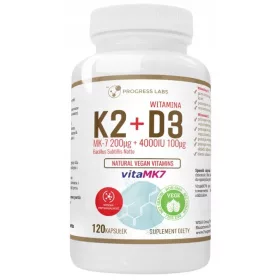   Integratore di Vitamina K2 VitaMK7 200μg + D3 4000IU con Prebiotico, 120 Capsule Vegetali