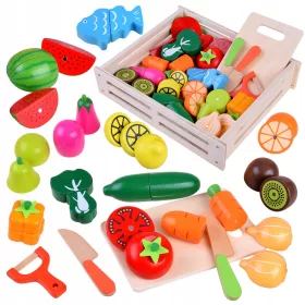    Verdura in legno, frutta da tagliare, scatola magnetica ZA4832