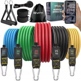    Revity Workout Bands Pro set di fasce per esercizi in lattice 10-100 kg 5 pz.