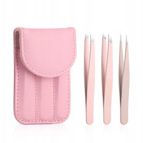  SET PINZETTE, PINZETTE, Pinzette in astuccio, 3 pz, ROSA