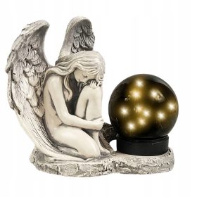 Angioletto Decorativo da Giardino e Tomba con Lampada Solare