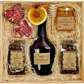    CESTINO REGALO Set caffè sciroppo miele cioccolato PRONTO REGALO