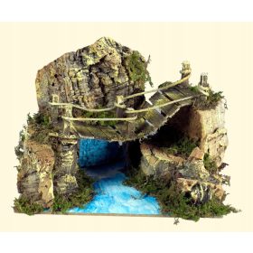    Un bellissimo ponte sul fiume per decorare il Presepe di Natale. -20 x 14 x 10 cm
