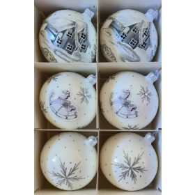  Palline decorate, Set 10 cm 6 pz.