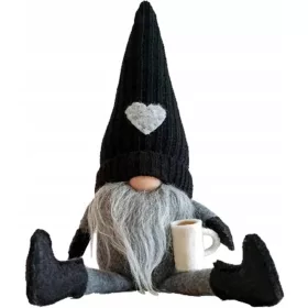    ELEFIA CON BARBA, GNOMO DI NATALE CON TAZZA NEL CAPPELLO, NANO, ELFO GRIGIO
