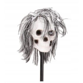    MALEDETTO! Teschio con capelli Decorazione ornamentale di Halloween CON GAMBO