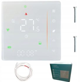    TERMOSTATO ELEGANTE PER RISCALDAMENTO WIFI ZigBee TAPPETI TUYA LCD 16A SMART WHITE