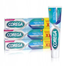    3x Crema per protesi super forte delicatamente alla menta Corega 70g