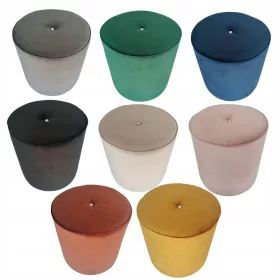  Pouf rotondo, seduta, poggiapiedi, imbottito