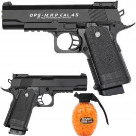    Pistola in metallo MAT Group per BB + Palline per pistola Mat K-800T 6 mm 800 BB
