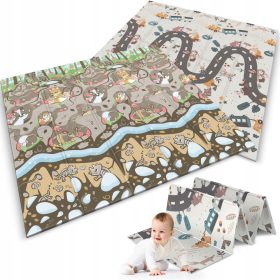    TAPPETO EDUCATIVO IN SCHIUMA, DOPPIO LATO, PIEGHEVOLE PER BAMBINI, 180x200 cm