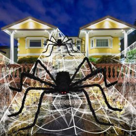   RAGNO GIGANTE DI HALLOWEEN, DECORAZIONI RAGNETE, GIARDINO ESTERNO