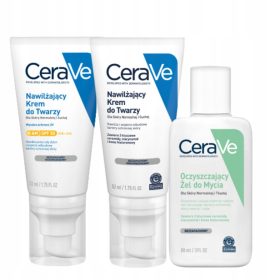   Kit CeraVe: Crema Idratante SPF 50 e Gel Detergente per Pelli Normali e Secche