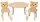  SET Tavolo in Legno + 2 Sedie per Bambini Orsacchiotti