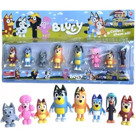    BLUEY e BINGO SET DI 8 FIGURINE FIGURA DA AMICI DI FAMIGLIA FIERA
