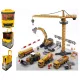  SET VALIGIA GRANDE VEICOLI DA COSTRUZIONE ESCAVATORE GRU CAMION FIGURINE
