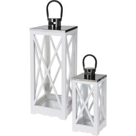  Lanterna H&S legno, metallo, vetro 52 cm