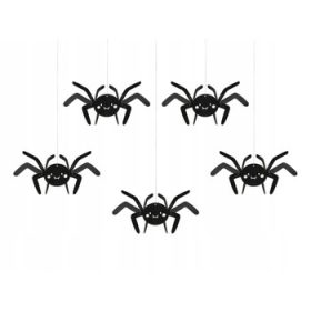  Decorazione in carta Ragni, 27x17 cm, nera (1 conf. / 5 pz)