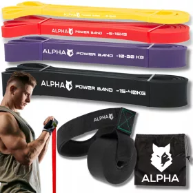  Un set di fasce per esercizi Alpha PB-01