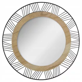    Specchio da parete Atmosphera, cornice circolare, legno, metallo, 450 x 450 mm