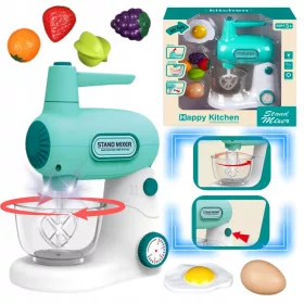    ROBOT DA CUCINA PICCOLI ELETTRODOMESTICI PER BAMBINI SUONO MOVIMENTO LUCE + FRUTTA E ACCESSORI
