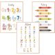  Set 3 poster A3 MONTESSORI Alfabeto Educativo Numeri Colori Varie fantasie
