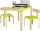 SET MOBILI 2 SEDIE TAVOLO DA GIOCO PER BAMBINI VERDE ANGOLI ARROTONDATI