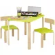  SET MOBILI 2 SEDIE TAVOLO DA GIOCO PER BAMBINI VERDE ANGOLI ARROTONDATI