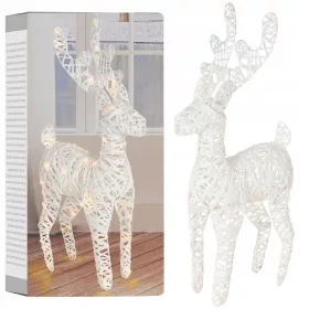  GLOWING renna decorativa decorazione bianca 45 cm
