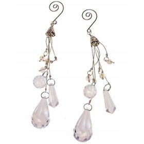    Ciondoli in cristallo per l'albero di Natale, 21 cm, decorazioni natalizie, 2 pz