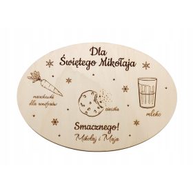    PIATTO VASSOIO PERSONALIZZATO PER BABBO NATALE PER NICOLA E NATALE