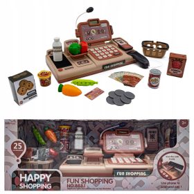    Negozio didattico Registratore di cassa Bilancia Carrello della spesa Lettore di codici Microfono Monete