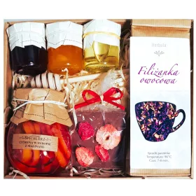  CESTINO REGALO SET REGALO TÈ SCIROPPO LIMONE MIELE