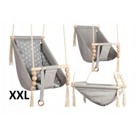    Altalena Kidaboo 3in1, grigia con stelle bianche, 80x38x30 cm