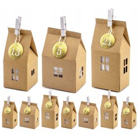    Calendario dell'Avvento Casette, 24 pezzi, mix di misure