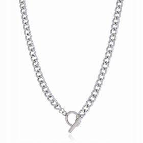    Collana da uomo in acciaio chirurgico, argento, un regalo per lui