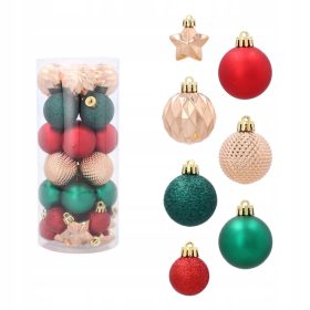    Palline traforate, Palline lisce, Palline sagomate, motivi mix 4 cm, 32 pz.