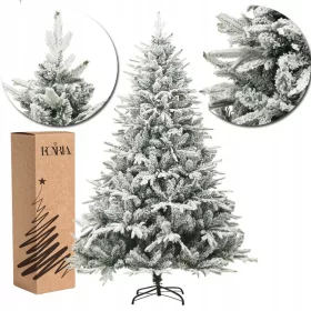    GRANDE ALBERO DI NATALE ARTIFICIALE IN PE, ABETE 180 CM, SPESSO, FIOCCO DI NEVE COPERTO DI NEVE