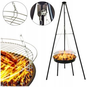    Barbecue a carbone da giardino stabile con treppiede, braciere 2 in 1 DELICATO